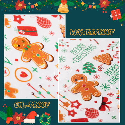 100 Pcs Christmas Wax Paper Sheets for Food, Deli Paper, Sandwich Wrap, Candy & Cookies Wraps
