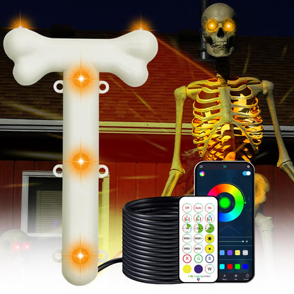 Makevivi Halloween Skeleton Light – 12ft Skeleton Chest Light Kit with App Control, Music-Sync, Timer & Remote, Outdoor Yard Decorations (Batteries Not Included)