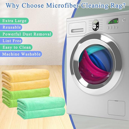 6 Pcs Extra Large Microfiber Cleaning Cloth, Microfiber Towels