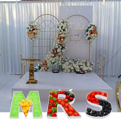 ShengHe MRS Engagement fillable Cardboard Letters Wedding Party Charcuterie Board Food Sweet Decorative Box, White, 9MRSSH