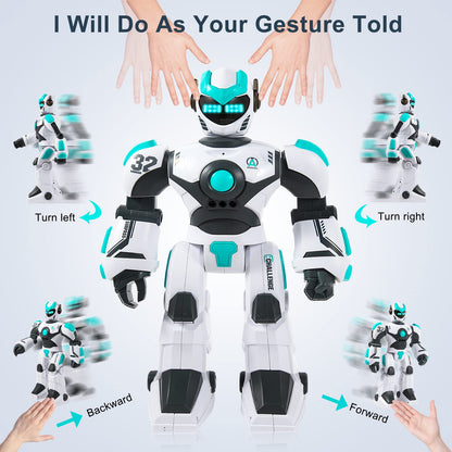 HPROMOT RC Robot Toy for Kids Remote Control Robot Toy, Smart Gesture Sensing Rechargeable & Programmable Robot Walking Dancing Singing Chirstmas Gift for 3-15 Years Old Boys Girls