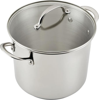 Farberware Millennium Stainless Steel Pots and Pans Set, 10-Piece Induction Cookware Set, Silver