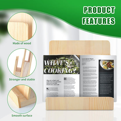 DOSTATNI 2-Piece 3-Tier Pine Wood Brochure Organizer & Display Stand - 8.5 x 11 Pamphlet/Flyer Holder, Greeting Card & Magazine Display for Desk & Counter