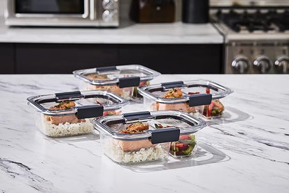 Rubbermaid Brilliance Meal Prep Containers, 2-Compartment Food Storage
