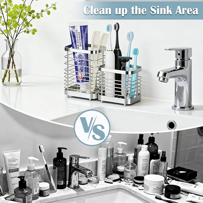 MYITYARD Toothbrush Holder for Bathroom, Stainless Steel Ventilated Electric
