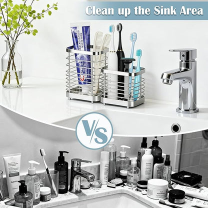 MYITYARD Toothbrush Holder for Bathroom, Stainless Steel Ventilated Electric