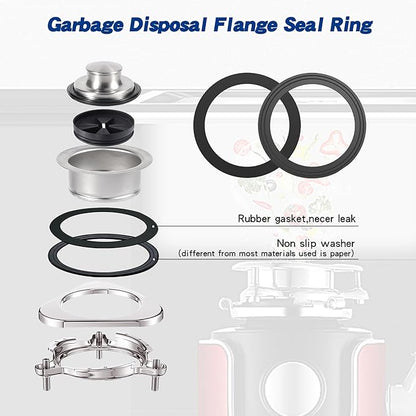 RQYEKDO 2PC Kitchen Sink Strainer Seal Rings, Fits Standard 3-1/2 inch Sink
