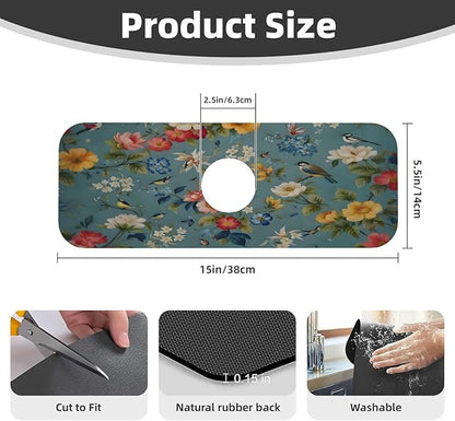 Flowers Kitchen sink faucet pad, strong water absorption, anti slip, very
