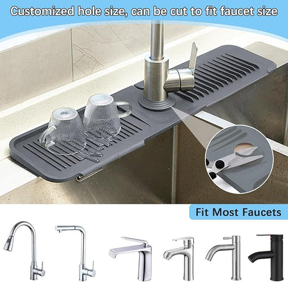 5° Slope Kitchen Sink Faucet Mat, Kitchen Sink Splash Guard, Silicone Material