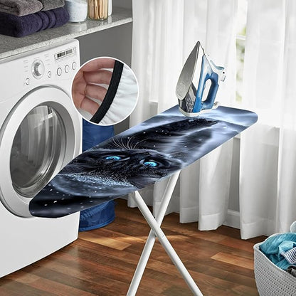 Nuxovilar Snowy Black Cat with Blue Eyes Ironing Board Cover, 15 * 54inch