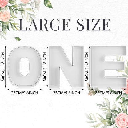 Rossesay 3 Pcs Large Charcuterie Letter Fillable Tray 12'' Charcuterie Board DIY Cardboard Letter Trays Box for Food Berry 1st Birthday 2nd Anniversary Baby Shower Party Dessert Table