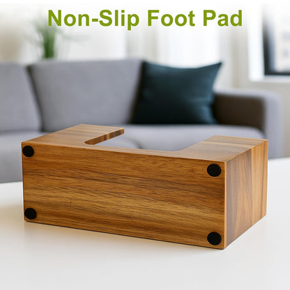 Acacia Wood Paper Towel Dispenser Countertop Wooden Paper Towel Holder for Bathroom Kitchen Napkin Holder Counter Multifold C-Fold Z-Fold Trifold Hand Towels Dispenser for Toilet Restroom