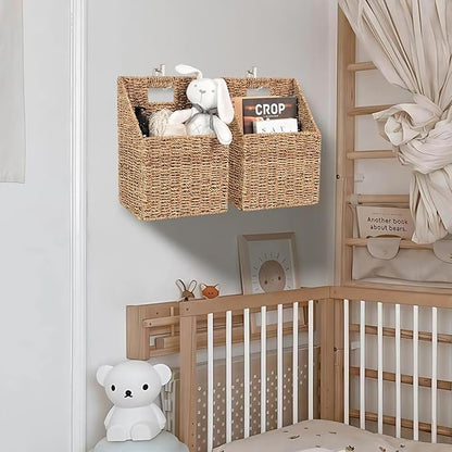 Wicker Hanging Storage Baskets, Seagrass Basket, Wall Decor Baskets, Seagrass