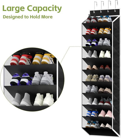 KEEPJOY 10 Tiers Mesh Over Door Shoe Organizer Storage, Hanging Shoe Holder