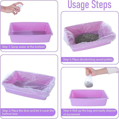 50 Pcs Disposable Cage Liners, Rabbit Litter Box Liners Small Animal Leak Proof Toilet Film Guinea Pig Cage Toilet Liner Plastic Litter Box Liner for Rabbits, Guinea Pigs, Chinchillas, Hedgehogs, Bird