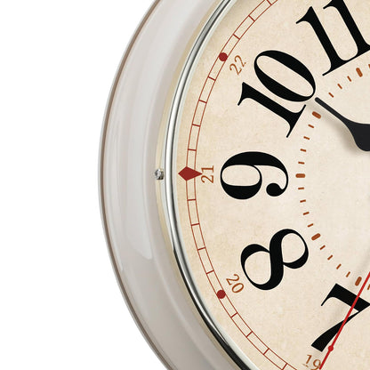 HYJOOY Wall Clock Metal 12.4" Retro Vintage Wall Clocks Countryside Style Silent Non Ticking Easy to Read for Living Room, Kitchen, Bedroom, Office, Bar(12.4" Beige)