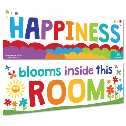 Sproutbrite 2 Pack 13.5” x 39” Educational Posters Set - Teachers Posters - Classroom Positive Posters and Wall Decor for Pre, Elementary and Middle School - Promotes Kindness and Positive Social Behavior