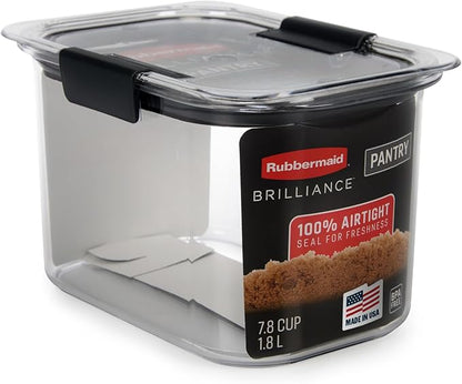 Rubbermaid Brilliance Pantry Airtight Food Storage Container, BPA-Free 7.8 Cup