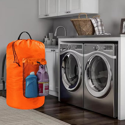 Laundry Bag with Shoulder Straps and Mesh Pocket Laundry Backpack Large