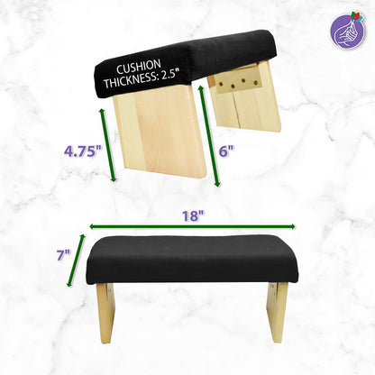 Mudra Crafts Black Foldable Meditation Chair - Yoga Zen Meditation Bench Kneeling Stool - Wooden Meditation Stool with Cushion - Prayer Kneeler Seiza Meditation Seat