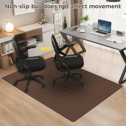Office Chair Mat for Hardwood Floors, 36" x 55" Computer Desk Chair Mat, Anti-Slip Floor Protector, Large Under Desk Rug for Office & Home, Coffee