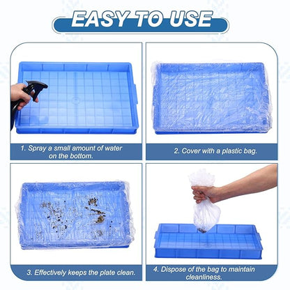 Disposable Bird Cage Liners, Clear Plastic Cage Liners for 16x12 Inch Pallets Tray Universal Elastic Film, (30 Pcs), Intended for Parakeet/Cockatiels/Rabbit/Guinea Pig