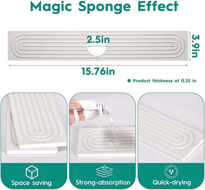 16 Inch Stone Faucet Mat for Kitchen Sink, Kitchen Sink Splash Guard-Water