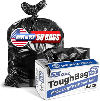 ToughBag 55 Gallon Trash Bags, 55-60 Gallon Trash Bags Heavy Duty