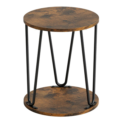 Masupu Round Wooden Step Stool, 11.8 inch Small Plant Stand, Non-Slip Step Stool, Single Plant Stand Indoor, Sturdy Footstool for Kitchen, Bathroom, Bedroom(Brown)