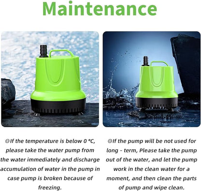 FREESEA Fountain Submersible Water Pump: 660GPH 40W Small Sump Pump - Pond Pump for Outdoor Hydroponic Statuary Waterfall Aquarium Fish Tank