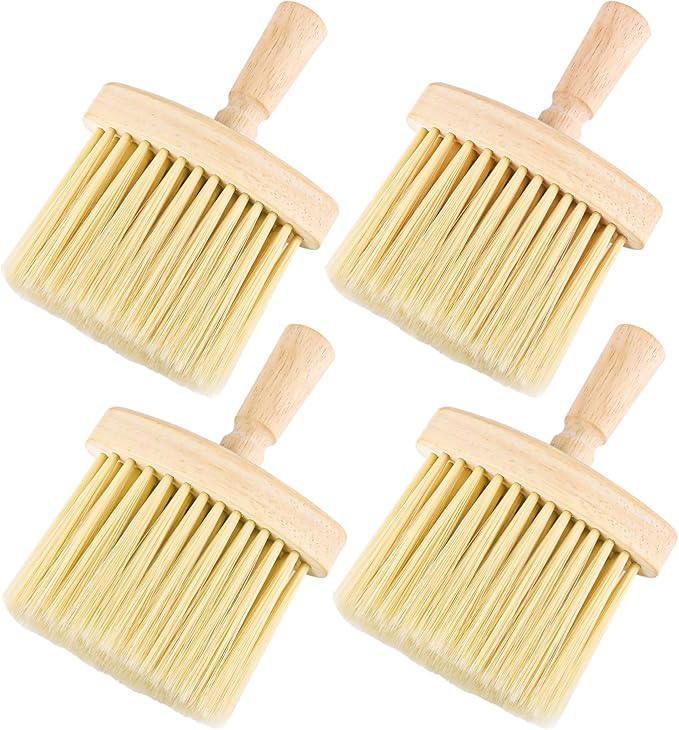 4pcs Wooden Window Groove Cleaning Brushs Soft Bristles Wood Handle Dust Brush