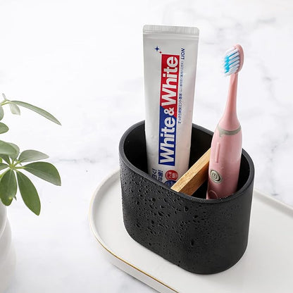 rejomiik Thick Resin Toothbrush Holders Bamboo Tooth Brushing Holder