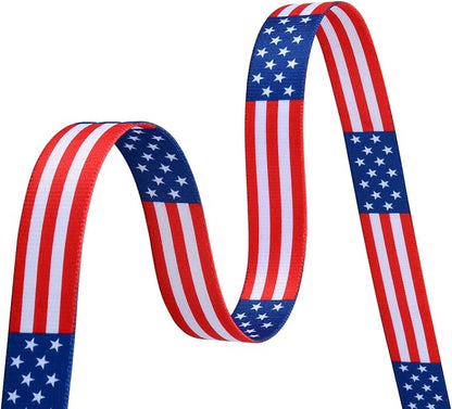 Mihqy American Flag Dog Collar - Patriotic, US Flag Pattern, Star & Stripes, Fourth of July Dog Collar, Adjustable for Small Medium Large Dogs(Classic US,M)