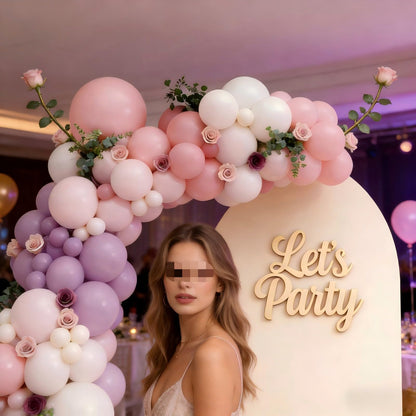 Pink Purple White Balloon Garland Arch Kit 143Pcs Lavender Light Pastel Purple Pink White Latex Balloons for Butterfly Bridal Shower Birthday Wedding Party Decorations