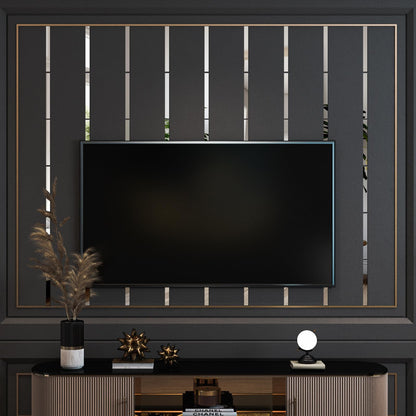 20 Pcs Acrylic Wall Sticker, Decorative Strips for Home Kitchen Bedroom Living Room, Self-Adhesive Art Decoration for Luxury DIY Interior Design Gold/Silver/Black 13.7 x 1.1 in (Silver)
