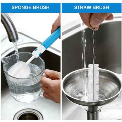 Measuring Cups and Spoons Set 26 Piece, 11 Stainless Steel Nesting Measuring Spoons and Cups with 8 Plastic Measuring Cup, 3 Funnel, 3 Brush, 1 Ruler, Measuring Cup Set for Kitchen Baking Liquid Dry