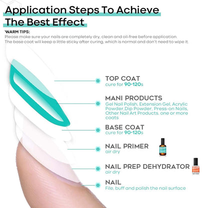 modelones Builder Nail Gel with Gel Top Coat, 3Pcs Clear Builder Nail Kit for Thickening Apex Building Extension Rhinestone Gel Tips Glue, U/V LED Lamp Cured for Home DIY Salon Girls