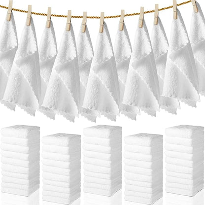 Newwiee 100 Pcs Washcloths Bulk Quick Drying Bathroom Wash Clothes 12 x 12 Inch