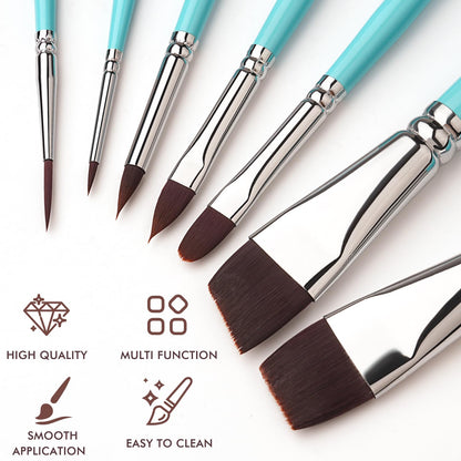 Face Paint Brush Set, Fuumuui 7Pcs Professional Artist Paint Brushes for Body Painting Art Halloween Cosplay Makeup Easter Acrylic Oil Gouache Watercolor for Beginners & Advanced Artists
