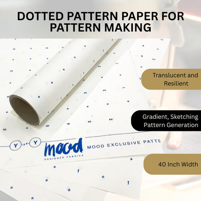 White Dotted Pattern Paper - 3 Yards Bundle for Sewing, Crafting, and Drawing by Mood Fabrics, Standard Weight 40 inch Wide, Sewing Tracing Paper