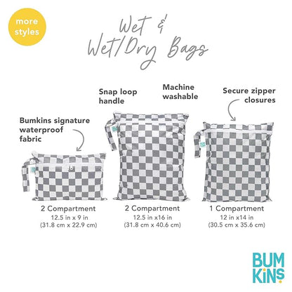 Bumkins Waterproof Wet Bag for Baby, Swim Suit, Cloth Diapers, Pump Parts