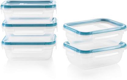 Snapware Plastic Total Solution 5-Pack Food Storage Containers Set, Leakproof &