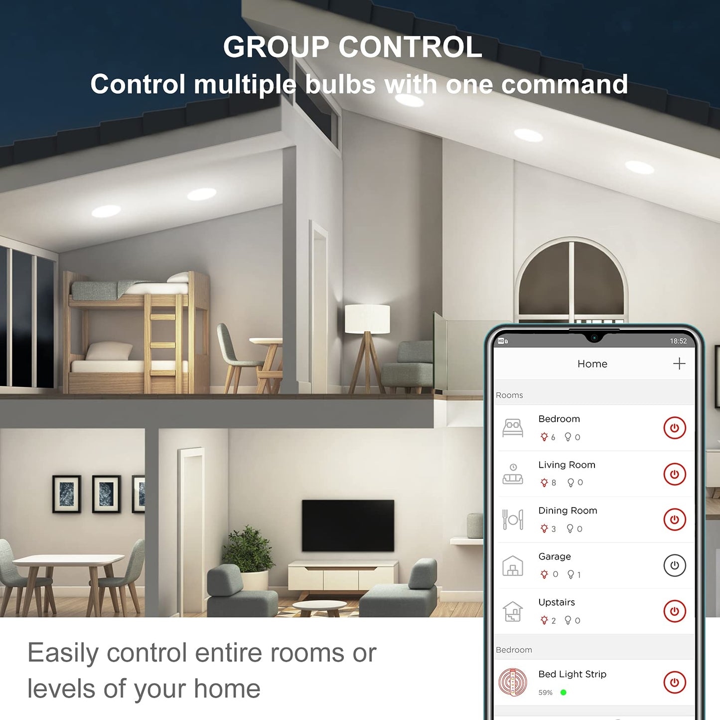 Sengled WiFi Light Bulb - Smart Bulbs That is Compatible with Google Assistant, A19 Daylight (5000K) - No Hub Required, 800LM 60W High CRI)60 Equivalent, 4 Count (Pack of 1)