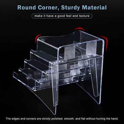 xydstay Acrylic Brochure Holder 4 x 9 Inches, 4 Tier Magazine Holder Brochure Display Stand, Clear Pamphlet Flyer Holder, Literature Booklet Holder for Countertop or Wall Mount Use, 2 Pack