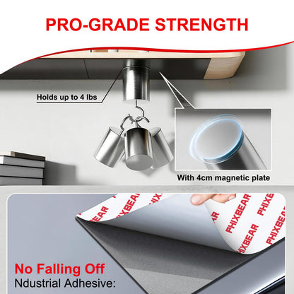 PHIXBEAR 80mil Strong Magnetic Sheet with Adhesive Backing, 8.28" x 11.7" High Magnetic Strength Ultra-Thick Flexible Rubber Magnets, Easy to Cut for Crafts,Fridge, Vehicle displays (1-Pack)
