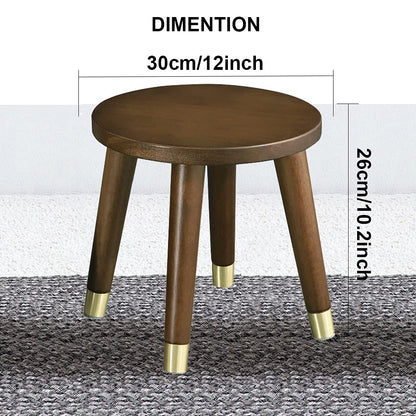 Natural and Co. Wooden Stool Round Step Stool 10 Inch Plant Stands Detachable Legs Vanity Stool Bench