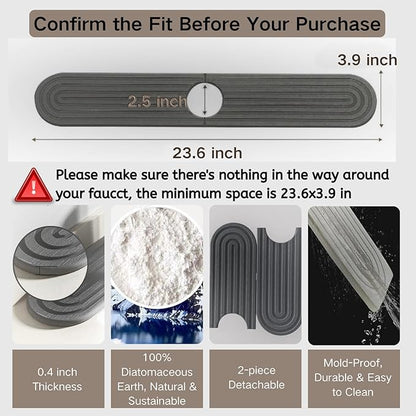 Diatomite Faucet Mat for Kitchen Sink