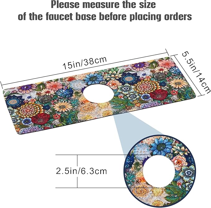 Sinkmat Absorbing Mat, 2 Pack Drying Mat Around Sink Splash Guard Behind Faucet