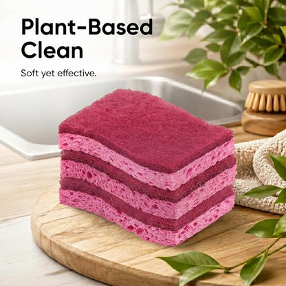 Kitchen Sponges for Washing Dishes, Non-Scratch Cellulose Dish Scrub Sponges, Cleaning Sponges for Household Use, Safe Cleaning Products, Kitchen Sponges Pack of 12, by Superio