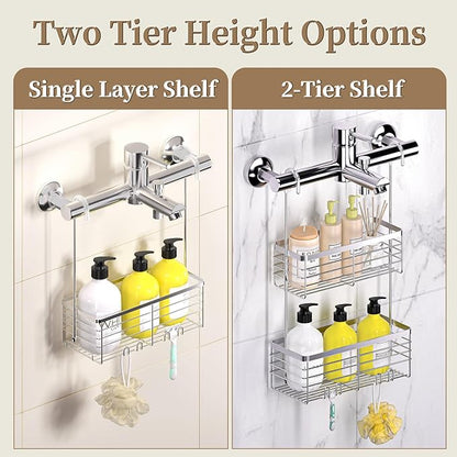 DELLAN Hanging Shower Organizer, 2-Tier Shower Rack